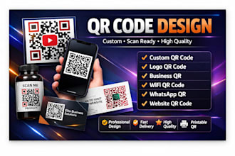 design custom qr code with logo for business menu and marketing