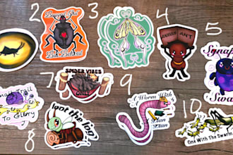 design custom die cut stickers and enamel pins