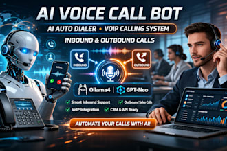 build ai voice bot, auto dialer and voip inbound outbound calling system