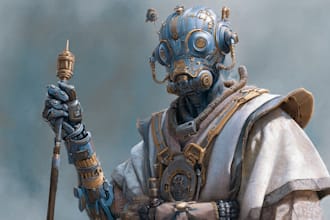 sci fi character illustration or sci fi character
