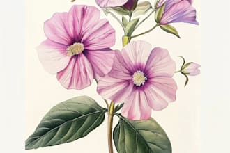 do a botanical watercolor illustration, floral drawing