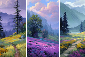 paint landscape in real oil painting