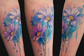 create a watercolor tattoo design