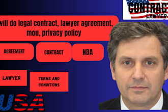 legal contract, lawyer agreement, terms and conditions, mou, privacy policy, nda