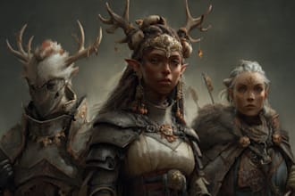 draw fantasy concept art character and dnd digtial painting portrait illustation