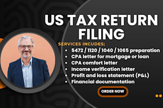 file US tax return, 5472, 1040, 1065, 1120, cpa letter, llc tax, irs compliance