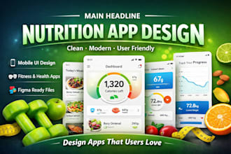 design a modern nutrition and fitness mobile app UI