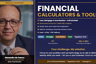 build custom financial calculators for loans, credit risk or regulatory tools
