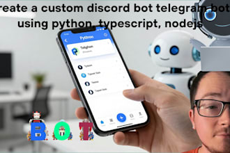 develop custom telegram bot using python, typescript, nodejs