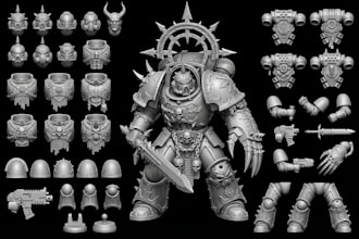 sculpt warhammer kitbash 3d miniature figurine stl tabletop model for 3d print