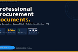 create vendor comparison reports, rfq, and scope of work