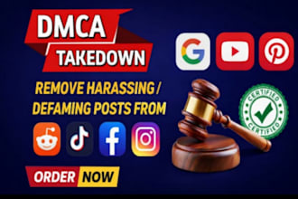 takedown remove delete mass report defamatory harassing harmful post on internet