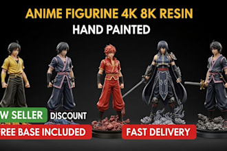create ultra detail 4k 8k resin 3d printed hand painted anime figurines statues