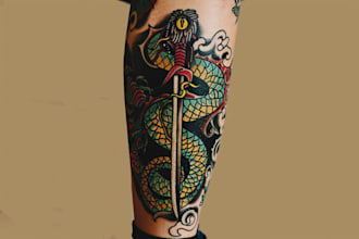 make a traditional or neo traditional oldschool tattoo
