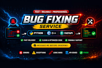 debug and fix your code errors in python, cpp or backend