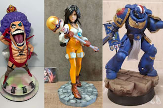 3d print and paint anime figure miniature statue action figurine resin printing