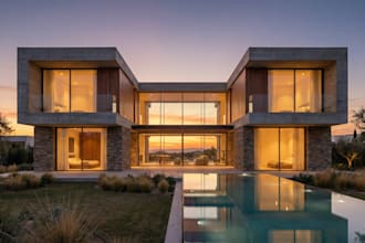 design modern house elevation and realistic 3d exterior rendering