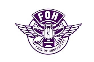make badass motorcycle logo to fight hunger