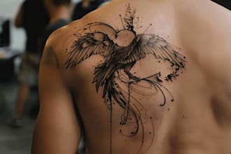 custom an abstract black tattoo design