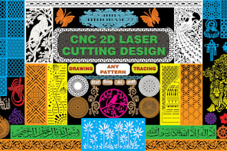 do any professional 2d laser cutting pattern design for metal, wood, and acrylic