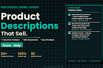 write compelling product descriptions for your online store