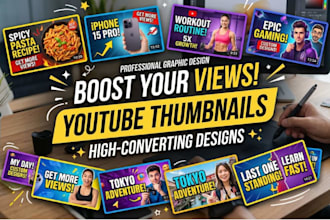 design professional anime style you tube thumbnails
