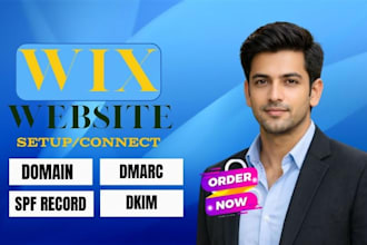 setup wix email domain records spf dkim dmarc