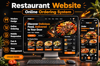design modern restaurant website with online ordering system