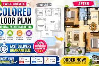 create colored floor plan for real estate