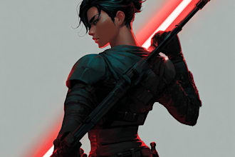 create epic sci fi star wars style character art