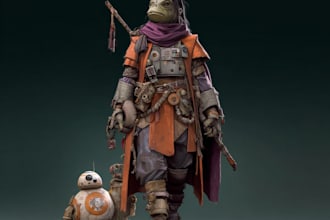 design unique star wars sci fi character portraits