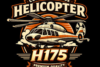design high quality helicopter mascot logo with t shirt design