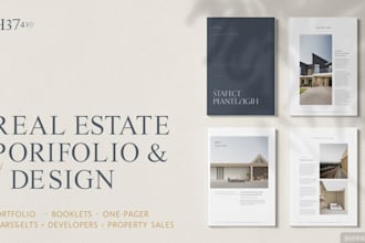 design real estate project portfolio, booklet, property one pager, sales sheet