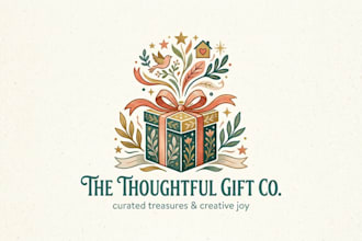 design a charming and unique gift shop logo for your brand