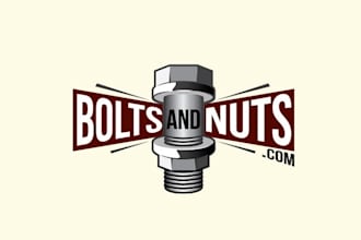 design unique bolts and nuts fastener logo