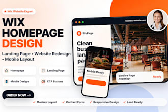 design wix homepage website landing page website redesign