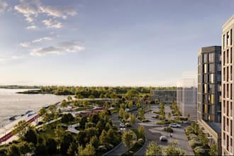 establish 3d mixed use community,abundant parkland,master planning,estate render