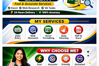 do data entry web research excel data cleaning and VA tasks