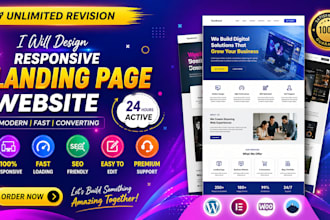 create modern wordpress website or landing page design with fast loading