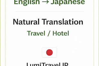 translate english to natural japanese for travel and hotel content