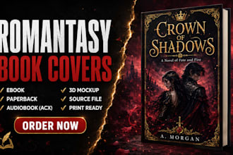 design a romantasy or dark romance book cover for amazon kdp