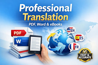 translate your PDF, word, or ebook professionally