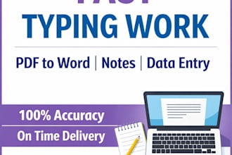 fast typing work from PDF to word or images
