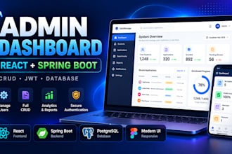build react spring boot admin dashboard crud web application