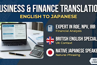 translate business and financial documents into pro japanese