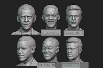 sculpt 3d head and bust for 3d printing and miniature