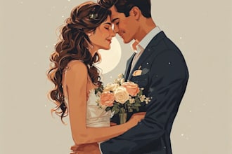 illustrate a romantic couple portrait