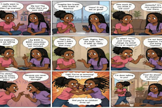 draw comic strip, comic panel, manga book, webcomic, comic pages art