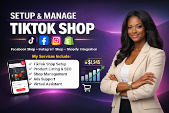set up tiktok shop, facebook and instagram shop dropshipping usa tik tok shop
