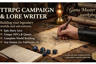 write,revise dnd ttrpg campaign story arc quests npcs locations and adventures